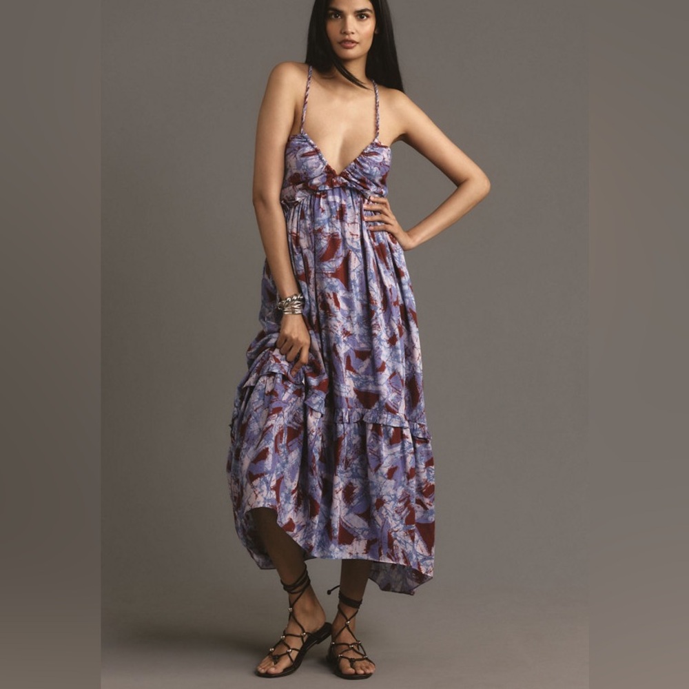 Sleeveless V-Neck A-Line Midi Dress